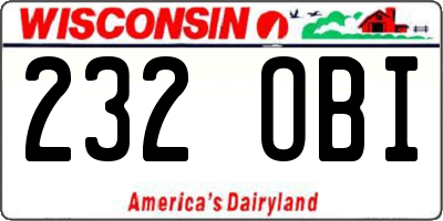WI license plate 232OBI