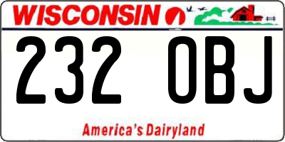 WI license plate 232OBJ