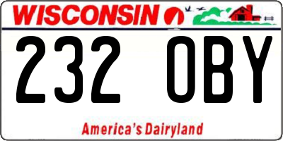 WI license plate 232OBY