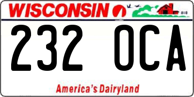 WI license plate 232OCA