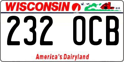 WI license plate 232OCB