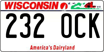 WI license plate 232OCK
