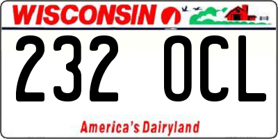 WI license plate 232OCL