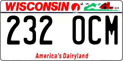 WI license plate 232OCM