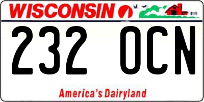 WI license plate 232OCN