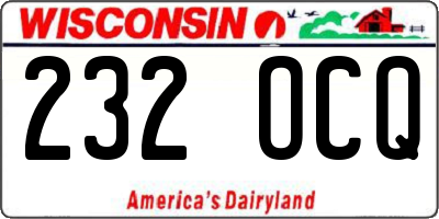 WI license plate 232OCQ