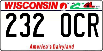 WI license plate 232OCR