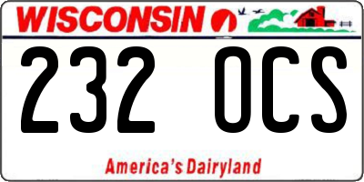WI license plate 232OCS