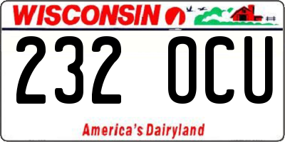 WI license plate 232OCU