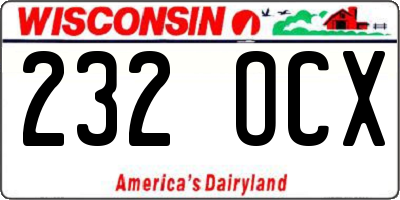 WI license plate 232OCX