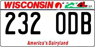 WI license plate 232ODB