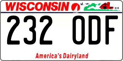 WI license plate 232ODF