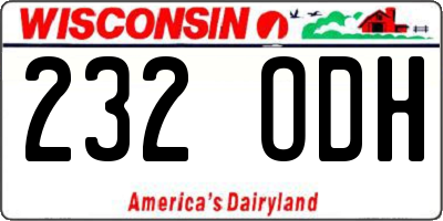 WI license plate 232ODH