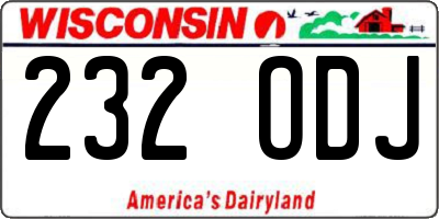 WI license plate 232ODJ