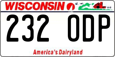 WI license plate 232ODP