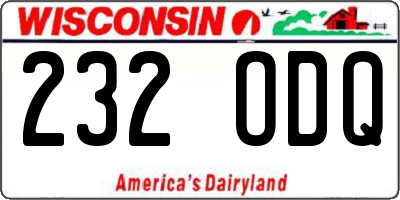 WI license plate 232ODQ