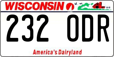 WI license plate 232ODR