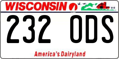 WI license plate 232ODS