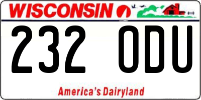 WI license plate 232ODU