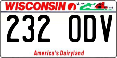 WI license plate 232ODV