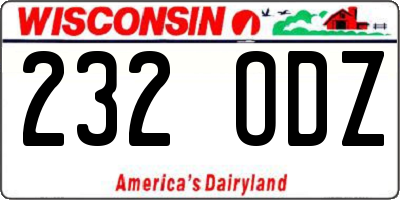 WI license plate 232ODZ