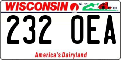 WI license plate 232OEA