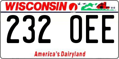 WI license plate 232OEE