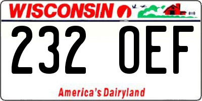 WI license plate 232OEF