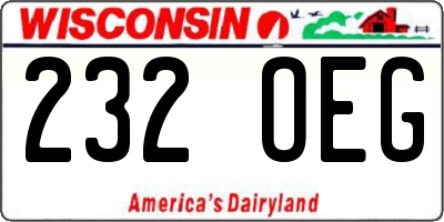 WI license plate 232OEG