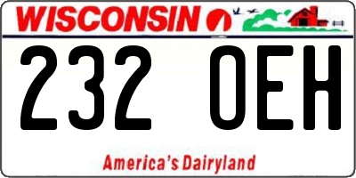 WI license plate 232OEH