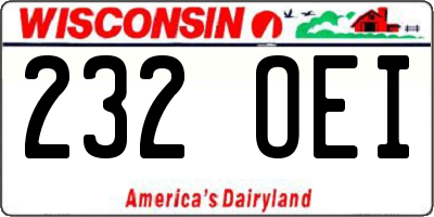 WI license plate 232OEI