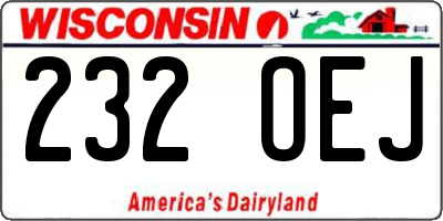 WI license plate 232OEJ