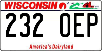 WI license plate 232OEP