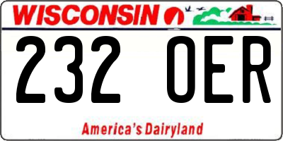 WI license plate 232OER