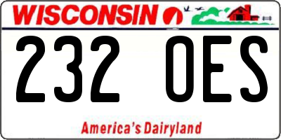 WI license plate 232OES