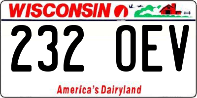 WI license plate 232OEV