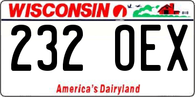 WI license plate 232OEX