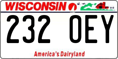 WI license plate 232OEY