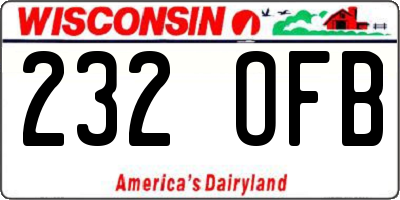 WI license plate 232OFB