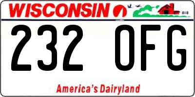 WI license plate 232OFG