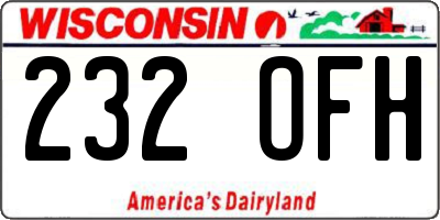 WI license plate 232OFH
