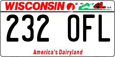 WI license plate 232OFL