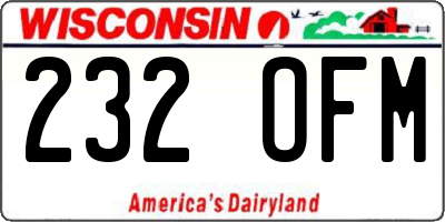 WI license plate 232OFM