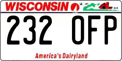 WI license plate 232OFP