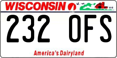 WI license plate 232OFS