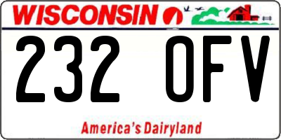 WI license plate 232OFV
