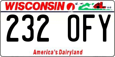 WI license plate 232OFY