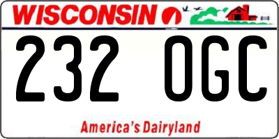 WI license plate 232OGC
