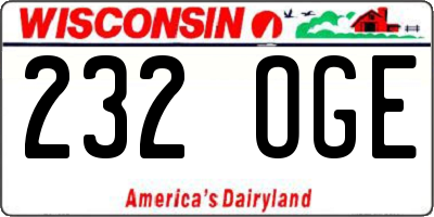 WI license plate 232OGE