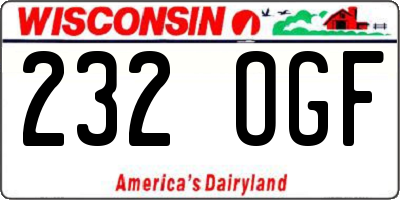 WI license plate 232OGF